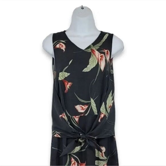 Vintage Tommy Bahama 100% Silk Floral Wrap Tie Front Maxi Dress Size Small - Picture 5 of 11